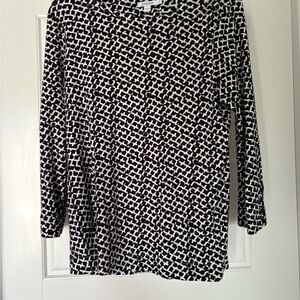 Chico's Black and White Geometric Blouse